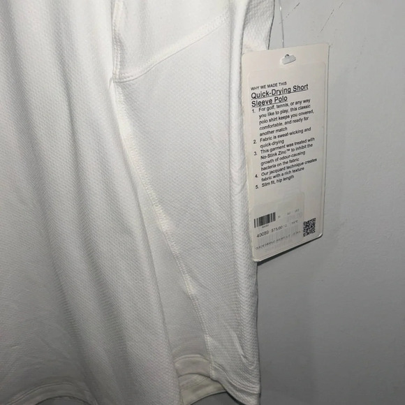 NWT Lululemon Quick Drying Short Sleeve Polo with Atlanta Hawks Logo on Sleeve - Picture 5 of 6